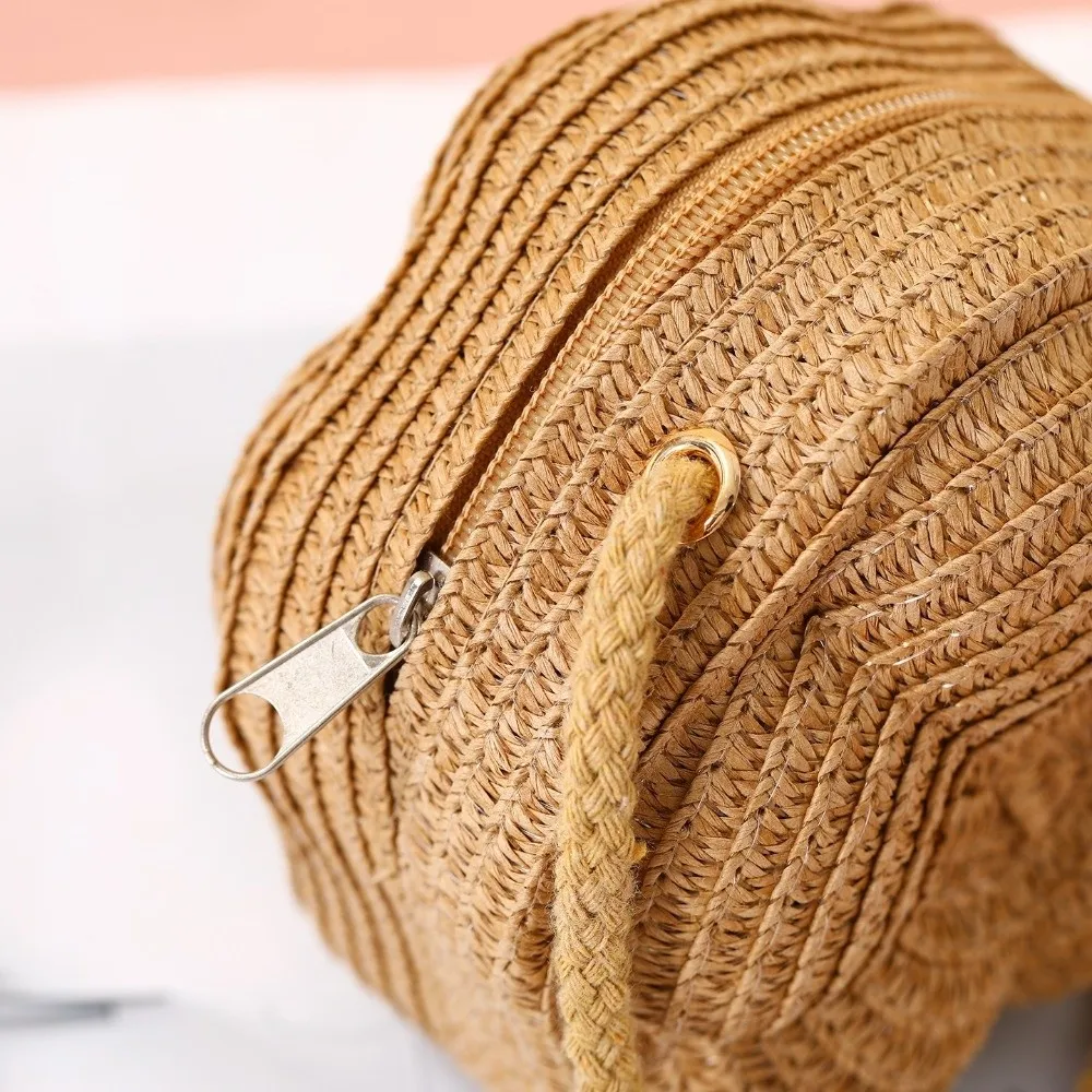 

Креативные тканые соломенные сумки ручной работы на плечо в форме цветка, легкая сумка через плечо, милая пляжная сумка для детей