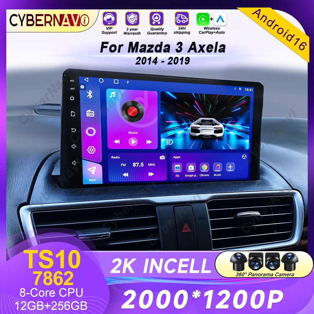 For Mazda 3 Axela 2014 - 2019 Mazda CX-4 CX4 2016 - 2018 Car Radio Android Auto GPS Navigation Multimedia Video Player No DIN