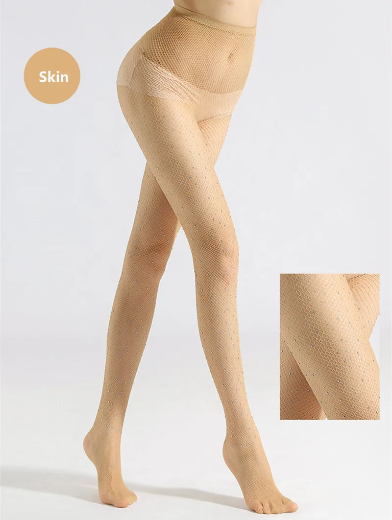 1/4 Paar Übergrößen-Netzstrümpfe mit Strass für Damen, Schwarz, Sexy, Ultra-Glitzernd, Hohe Taille, Netzstrumpfhose, Damen-Party-Leggings – Detail 26