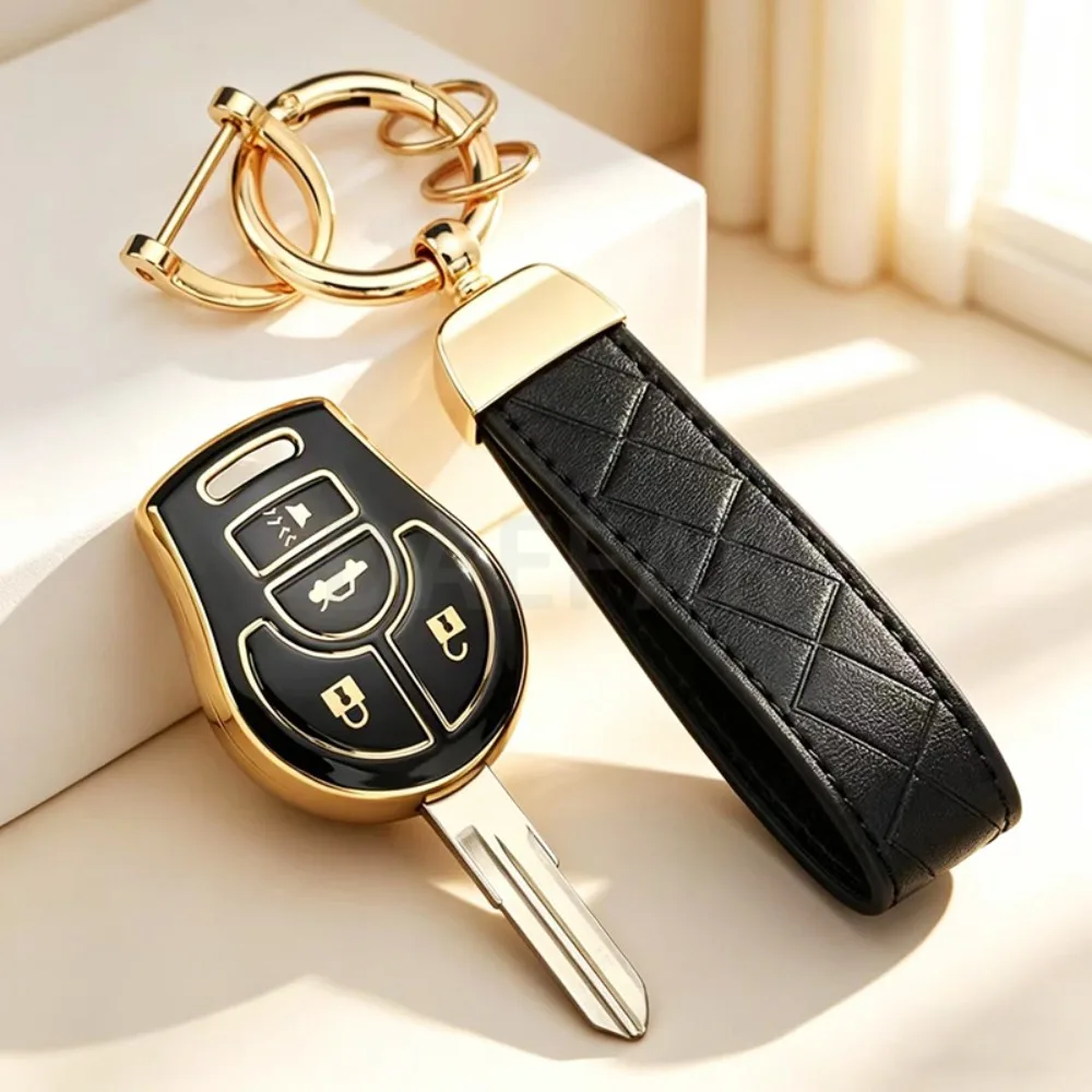 Car Key Case Cover for Nissan Sunny Tiida March Murano Teana Sylphy Livina Qashqai Auto Shell Fob Flip Remote Protector Holder