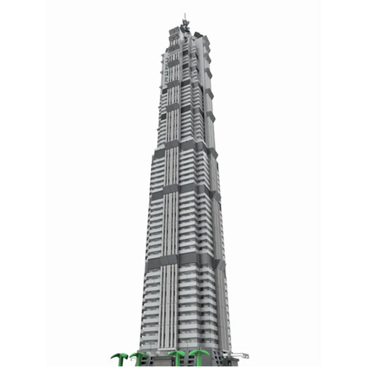 MOC- 148580   Jinmao Building escala 1:800 modelo arquitectónico rompecabezas juego de bloques de partículas pequeñas para hombres