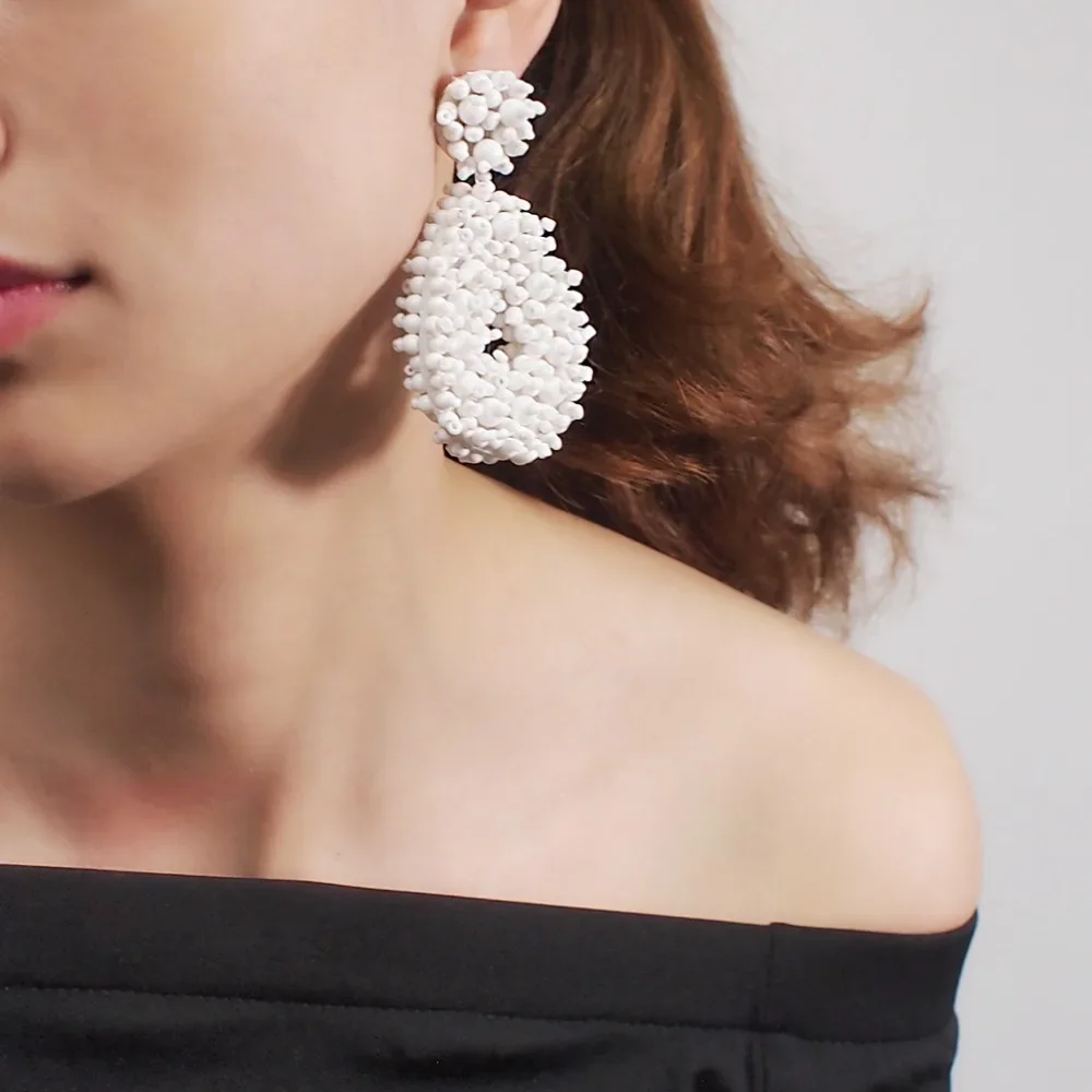 Boho Fashion Beads Drop Earrings For Women Handmade Beaded Dangle Statement Earring Jewelry Gifts Wholesale MANILAI
