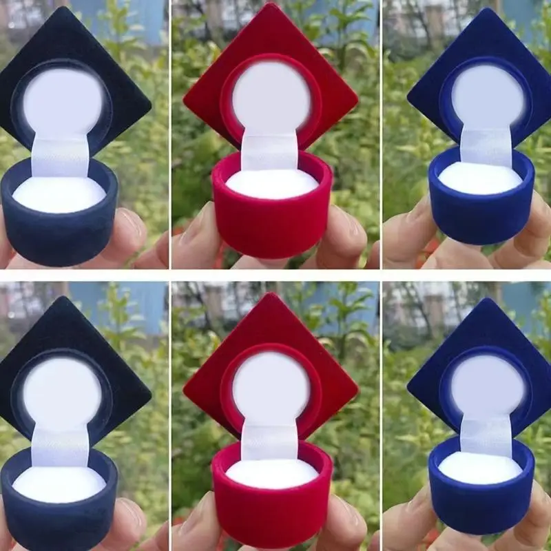 Unique Decorative Academic Hat Rings Display Box Jewelry Organizers with Secure Interior for Gift Giving Occasion