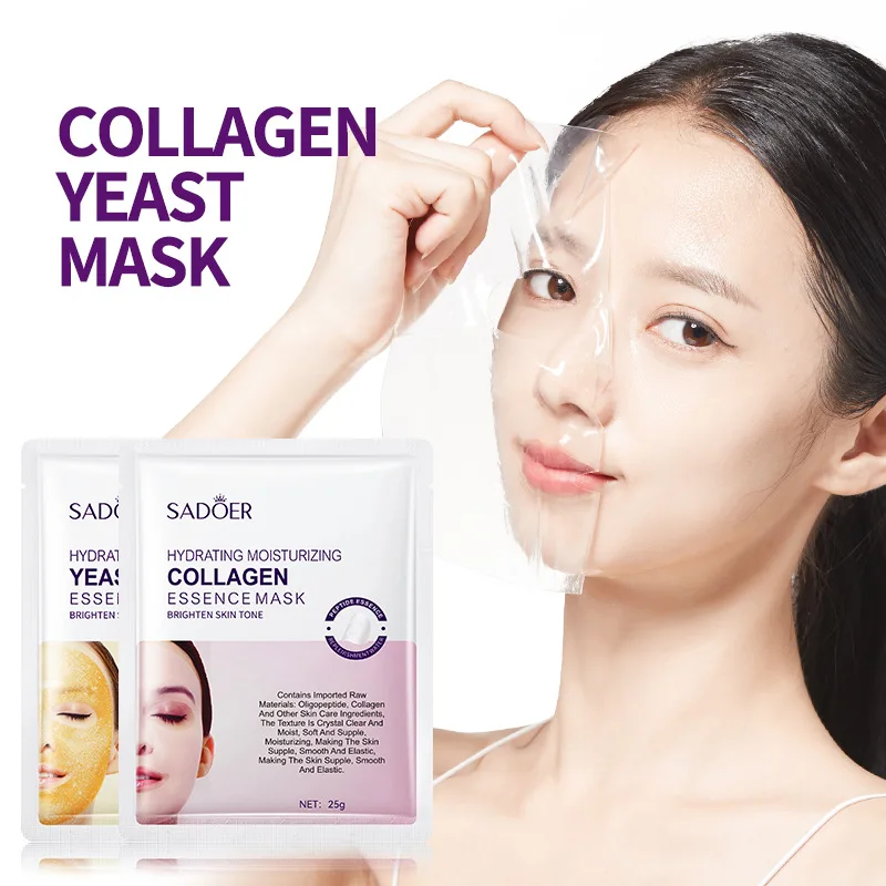 

10pcs Collagen Face Mask Anti Aging Moisturizing Tight Fade Fine Lines Whiten Brighten Hyaluronic Acid Facial Skin Care Mask