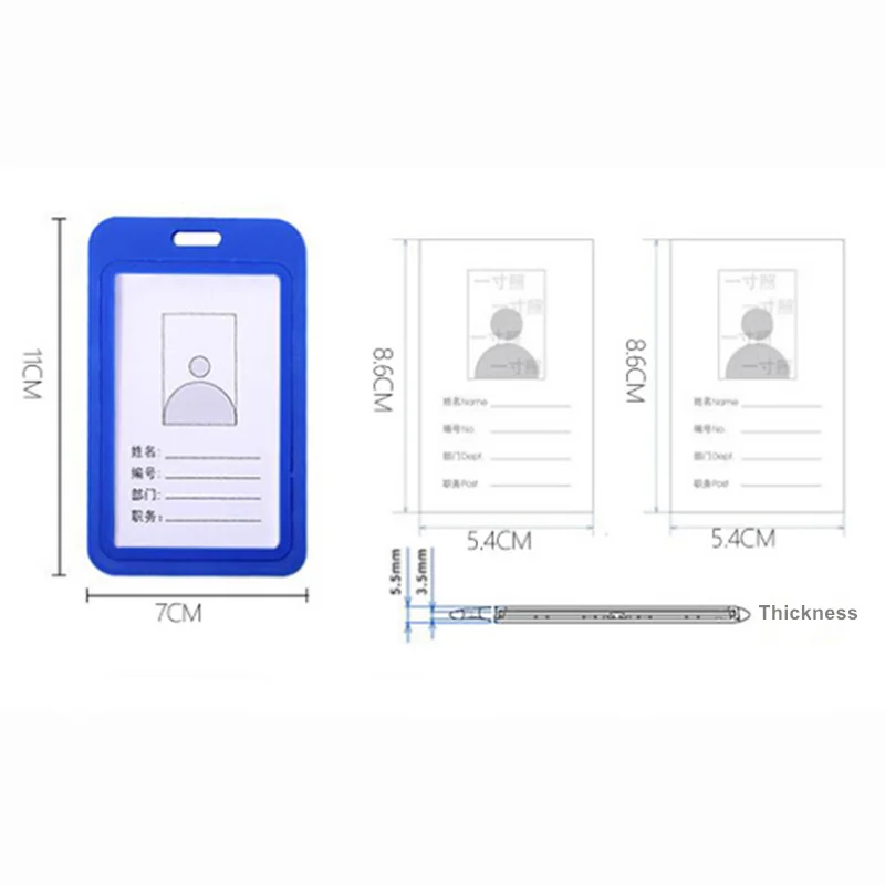 1pc Easy Push Slide Back Case custodia per permesso di lavoro custodia in plastica ABS ID Tag Badge Holder Pass Work Card Cover Holder