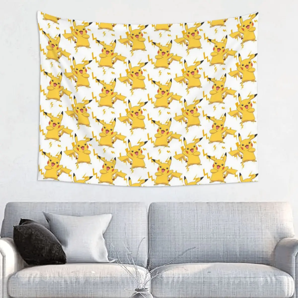 Custom P-Pikachus Pattern Tapestry Home Decor Hippie Wall Hanging Tapestries for Bedroom