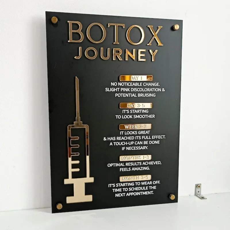 Botox Journey Acrylic Sign | Botox Aftercare Salon Sign | Aesthetics Aftercare Sign | Salon Decor for Wall