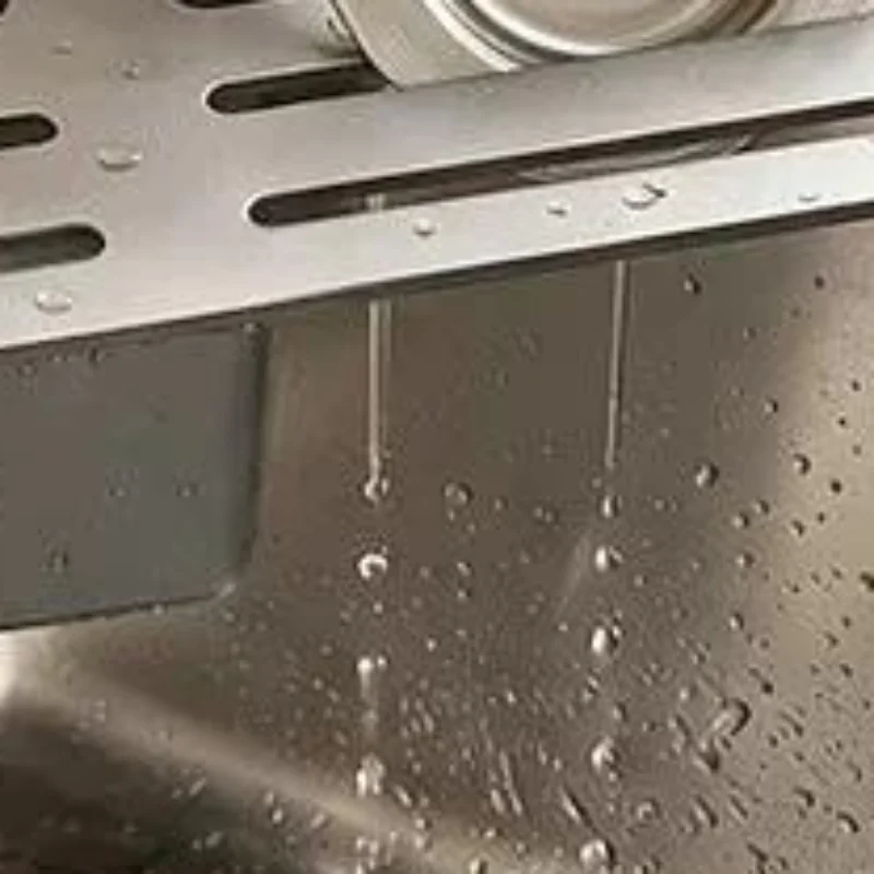 1Pcs Hollowed Large Capacity Sink Drain Shelf Stainless Steel Sink Corner Rack Anti-rust Quick Water Drainage Dish Drying Rack