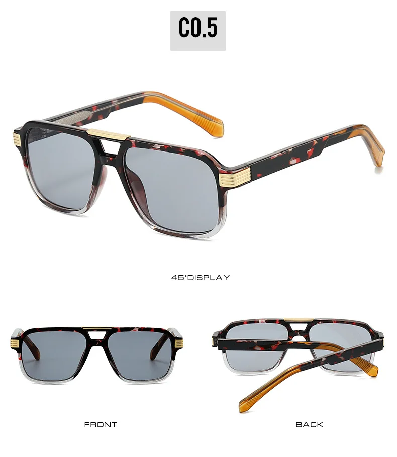 2026 Hochwertige Sonnenbrille für Herren und Damen Quadratische Pilotenbrille Luxuriöser Edelstahlkern Propionsäure UV400 Marken-Gafas Sol Hombre – Detail 11