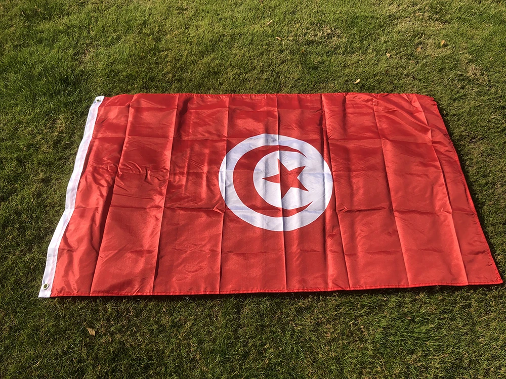 Bandiera della Tunisia 90x150 cm Bandiera della Tunisie Bandiere decorative per la casa Banner 3x5 piedi Bandiera nazionale in poliestere da appendere all'aperto