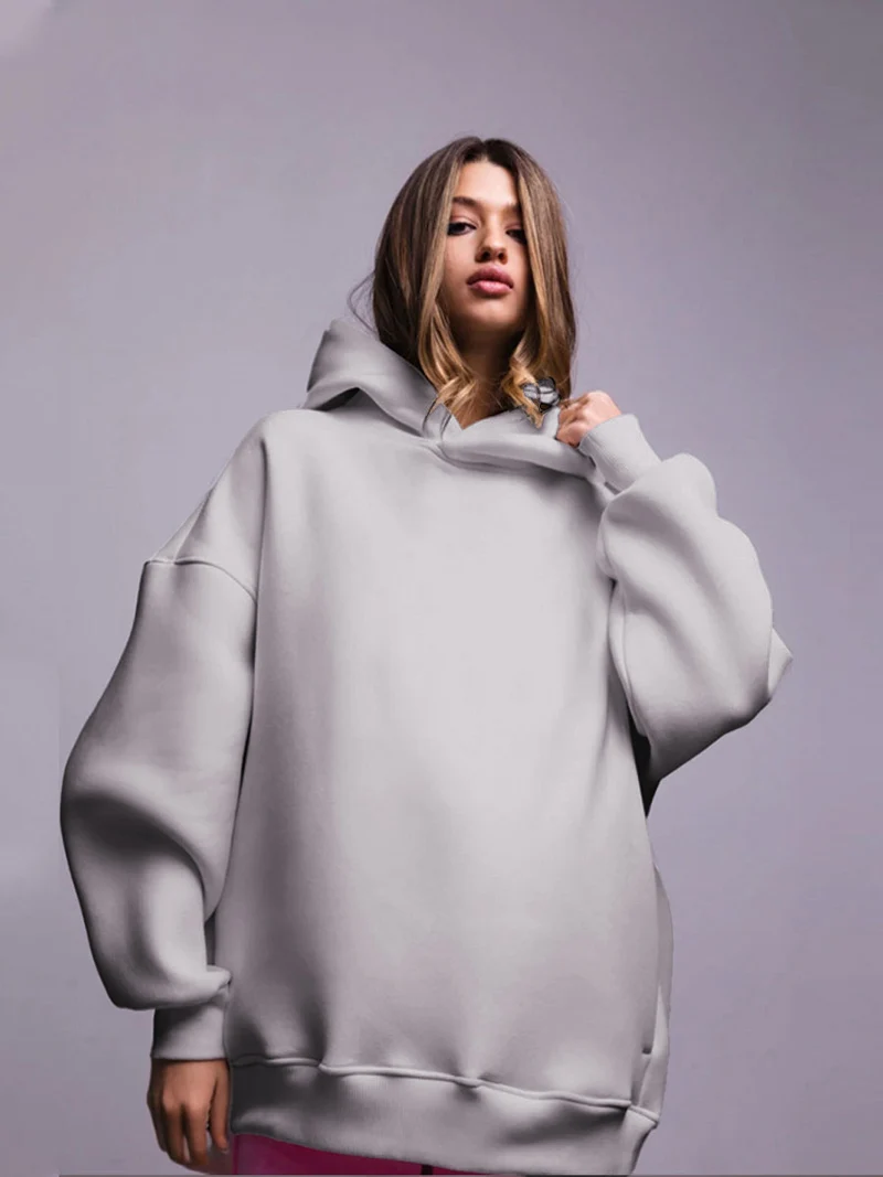 DGLUKE Inverno Simples Grosso Fleece Hoodies Solto Casual Unissex Moletom Com Capuz Manga Longa Com Capuz Pulôver Moletom Oversized