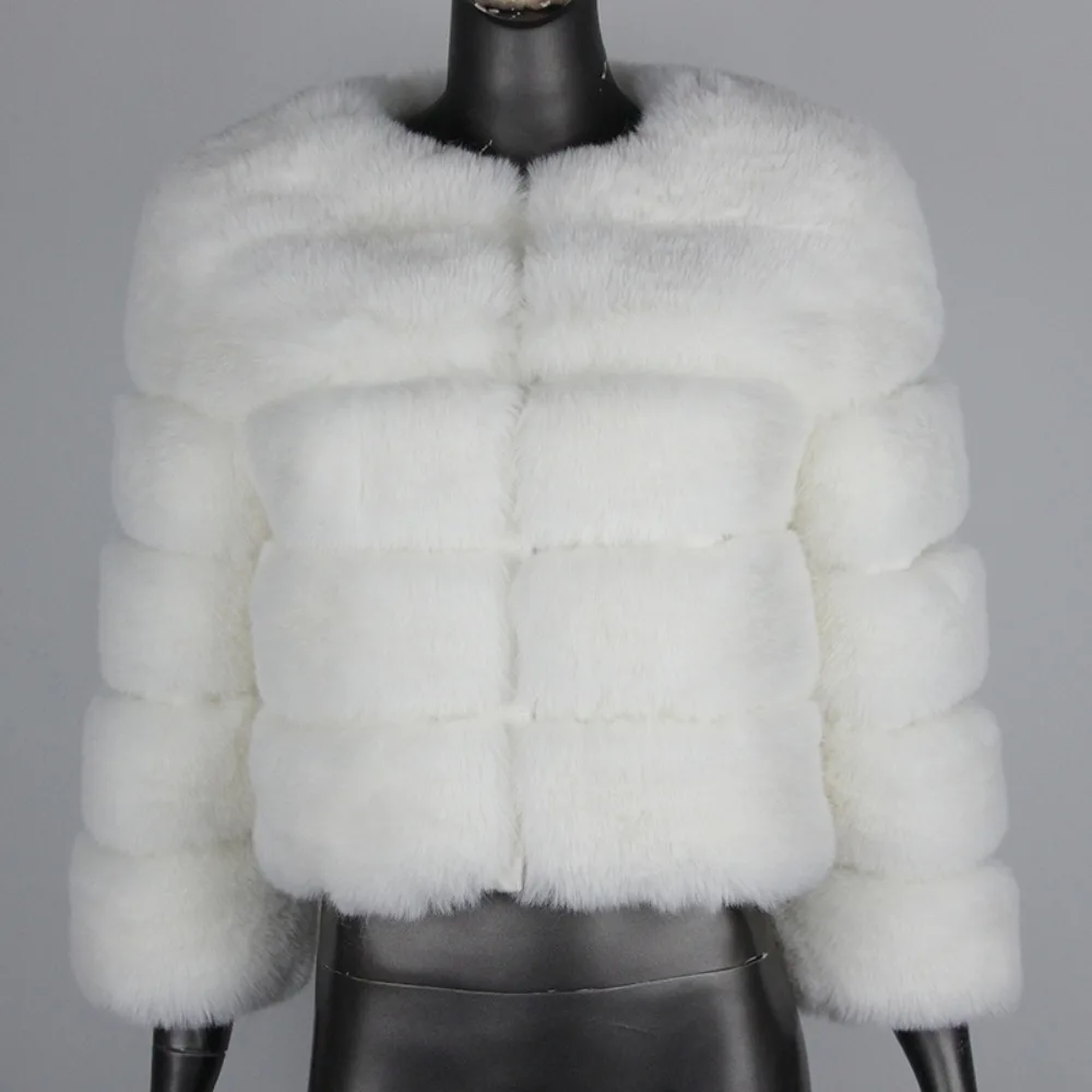 معطف الشتاء المرأة فو الثعلب معطف الفرو تقليد الفراء مكتب سيدة معاطف أنيقة المألوف الدافئة سميكة سترات من الفرو الاصطناعي