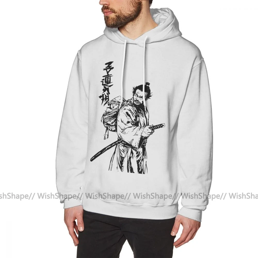 Bushido Hoodie Lone Wolf And Cub Hoodies Winter Cotton Pullover Hoodie Blue Outdoor Mens Oversize Long Cool Hoodies