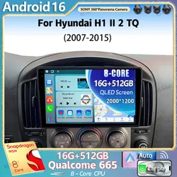 Android 16 For Hyundai H1 II 2 TQ 2007 - 2015 2K QLED Android Car Radio Multimedia Video Player GPS Stereo CarPlay 4G Head Unit