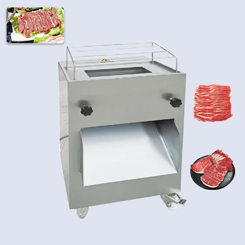 

High Efficiency Meat Slicer Cutting Machine Commercial Fish Chicken Bacon Rib Ham Steak Slice Cutter