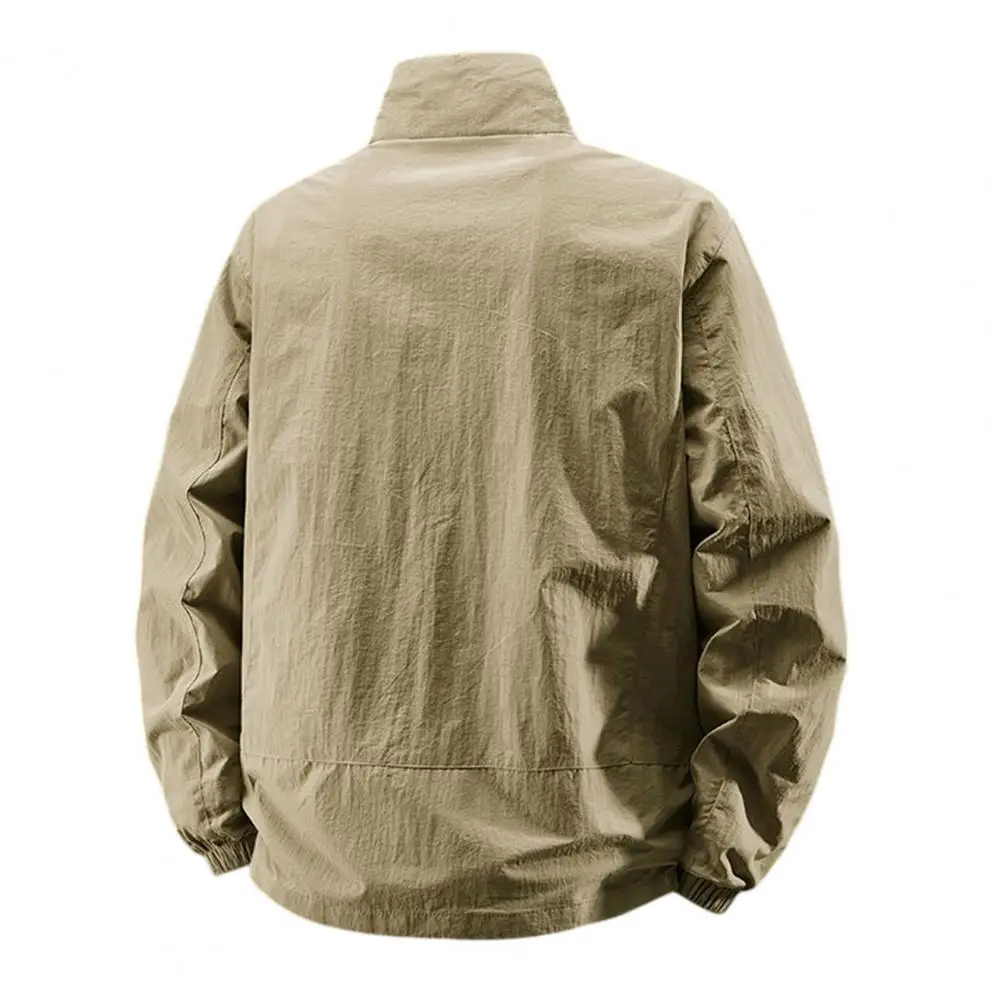 Men Pocket Jacket Man Summer Quick Dry Windbreaker Skin Coat Camping Fishing Jackets Man Windproof Waterproof Stand Collar Coat