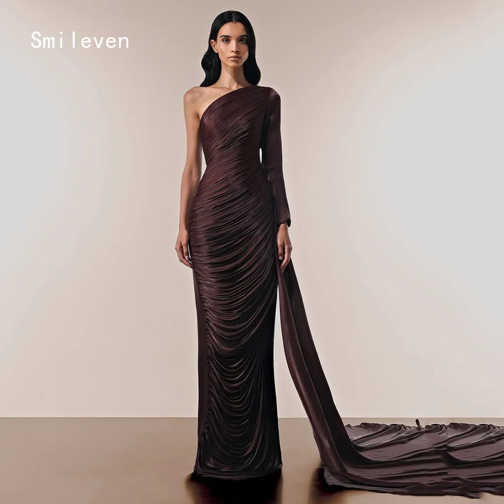 Smileven Luxury Mermaid فساتين سهرة Prom Dress One Shoulder Party Gowns All Pleat Occassion Dress Customized 2026