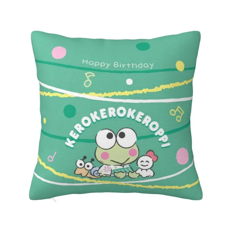 Custom Keroppi Pillow Covers Cartoon Chair Cushion Cover Square Pillowcase