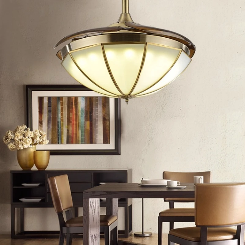 

Американские роскошные невидимые потолочные вентиляторы для гостиной, столовой, спальни, вентилятор с дистанционным управлением, лампы для бытовой атмосферы, Luminarias