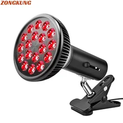 Red Light Infrared Lamp with Angle Adjustable Holder Dual Chip 660nm and 850nm Combo for Muscle Recovery Skin Care Pain Relief