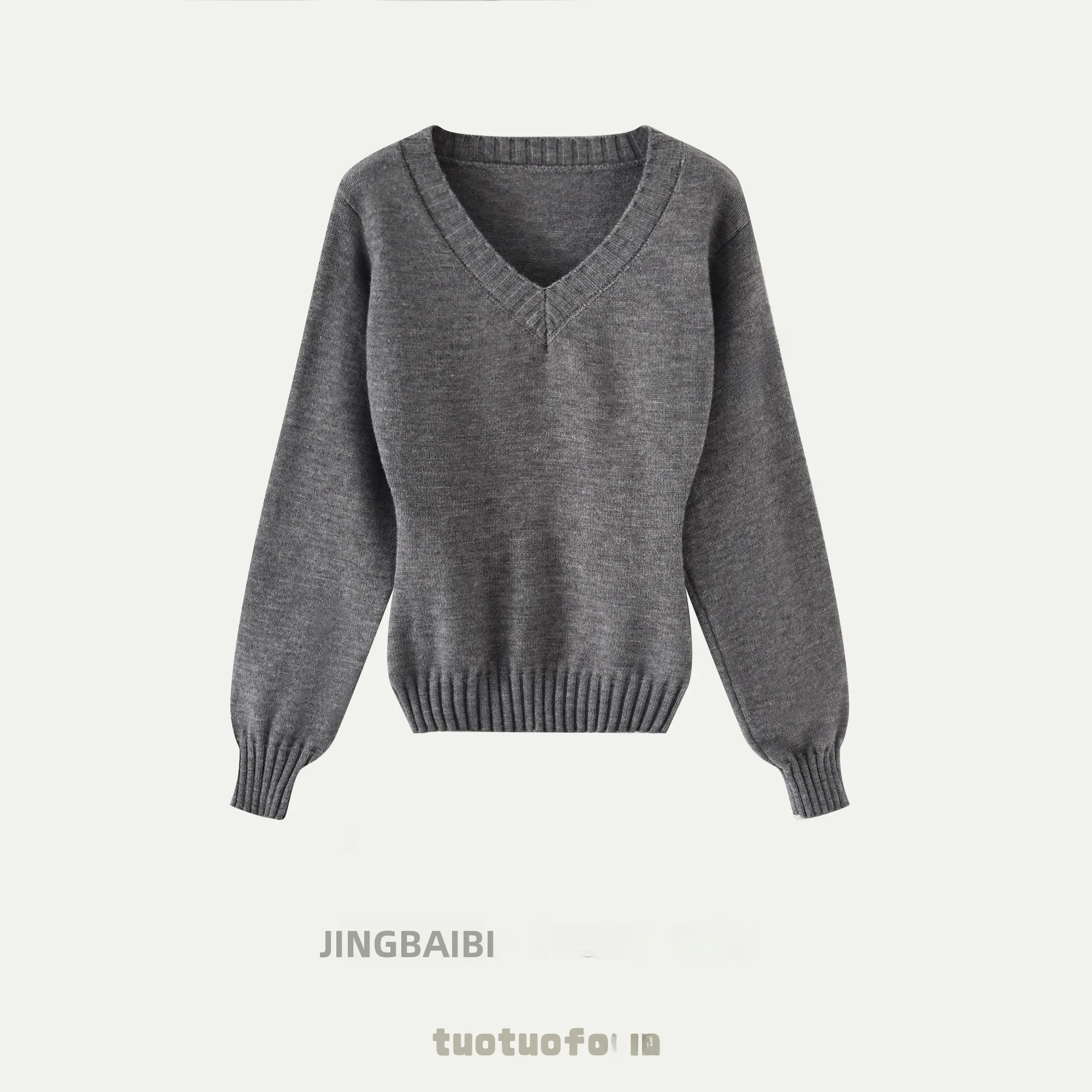 

Warmth Knitted Sweater V-ne Lantern Sve Women's High Design Winter Faion Korean Sle Loose Fit Casual Sle Wool Blend