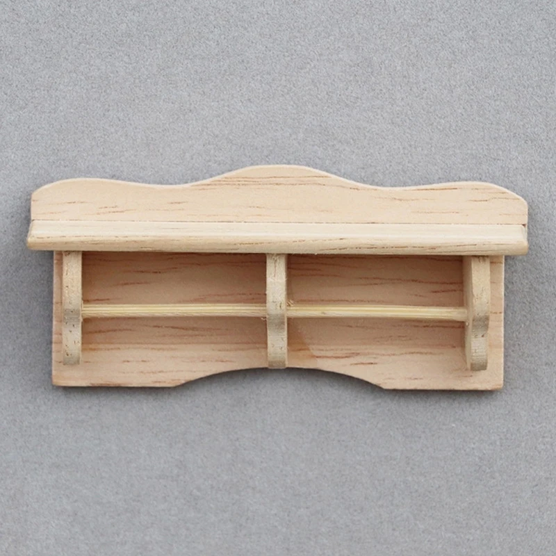 

1pcs 1:12 Dollhouse Wood Wall Shelf Bathroom Storage Rack Hanging Shelf Model Home Furniture Decor Toy Doll House Accessories