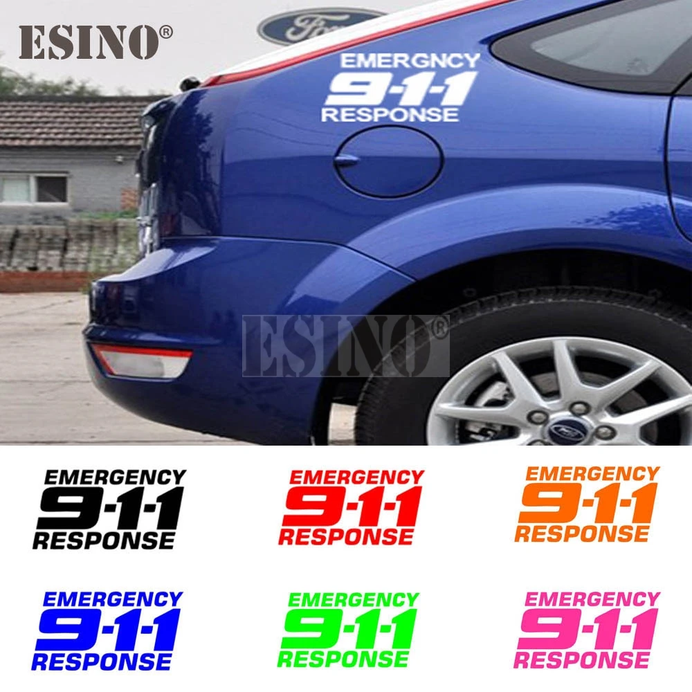 Newest Car styling Creative Emergency Response 911 Car Stickers Car Decal for Toyota Ford Chevrolet Volkswagen Tesla Kia Lada