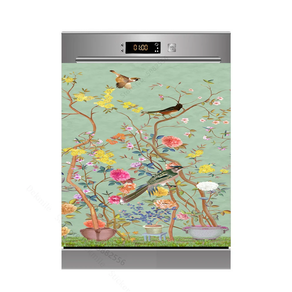 Sofa Funny Dog Dishwasher Sticker Waterproof Animals Cat Frog Birds Tiger Refrigerator Freezer Sticker Cabinet Art Mural Decals