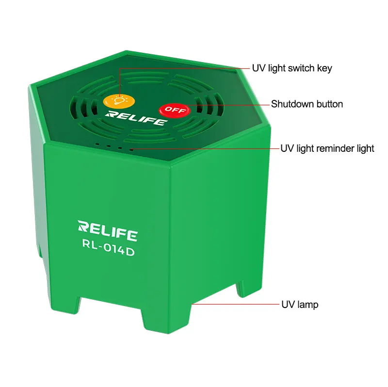 RELIFE RL-014D Intelligent UV Durcissement Lampe Haute Puissance Solidifier Rapide Batterie spatirée Pour UV/Shwisless/Optica Adhésif Utilisation