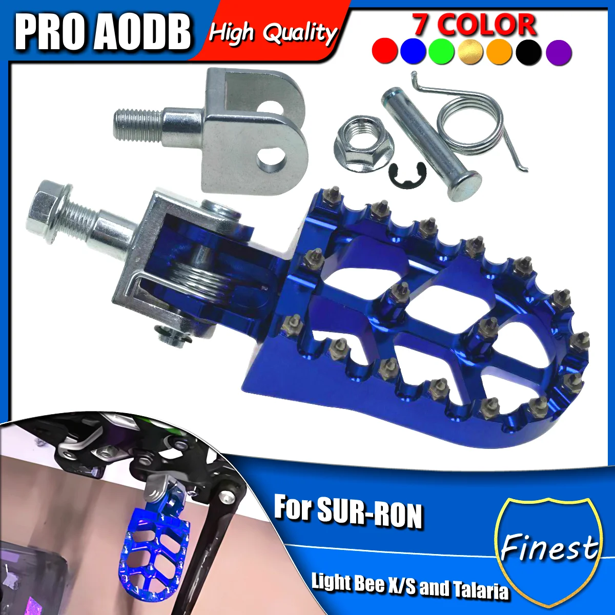 

For Sur-Ron Light Bee X & Light Bee S High Quality Motorcycle Aluminium Footpegs Foot Pegs Rests Pedal and connection bracket