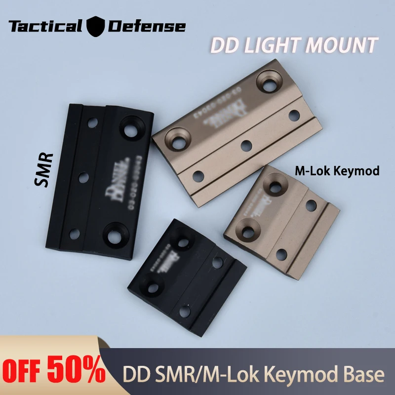 Airsoft Flashlight DD Fit SMR Mlok Keymod mini Scout Light Side Mount Mlok Keymod Offset Side Mount For Wadsn M300 M600 Weapon