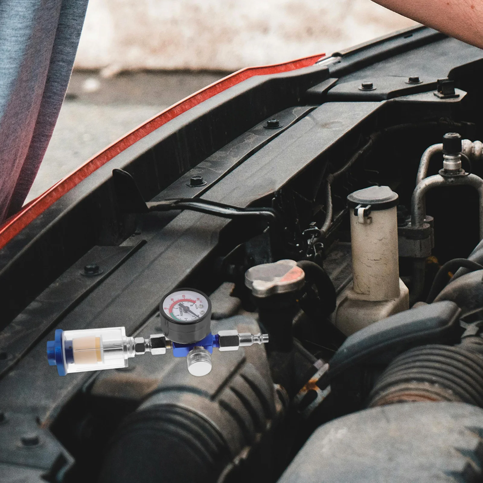 صمام منظم ضغط الهواء مع مقياس فاصل المياه لضاغط الهواء صمام التحكم القابل للتعديل للسيارات الصناعية #1