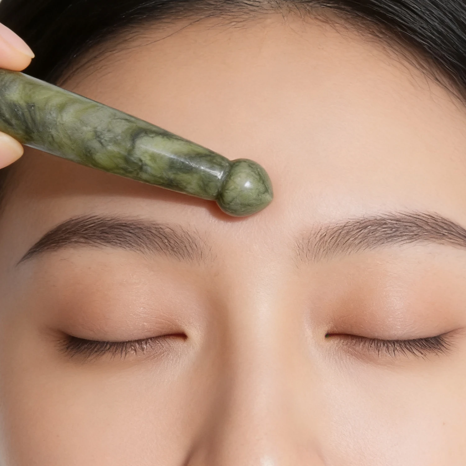 Natürlicher Jade-Stein Gua Sha Akupunktur-Stift Tiefengewebe-Meridian-Schabewerkzeug Gesichts- und Körper-Entspannungs-Massagestab – Detail 4