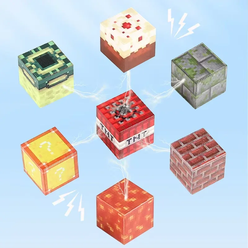 Blocs de construction magnétiques Mine World Cube, ensemble d'aimants pour enfants de 3 ans et plus, modèle de bricolage, exercice de réflexion et de créativité, jouet cadeau