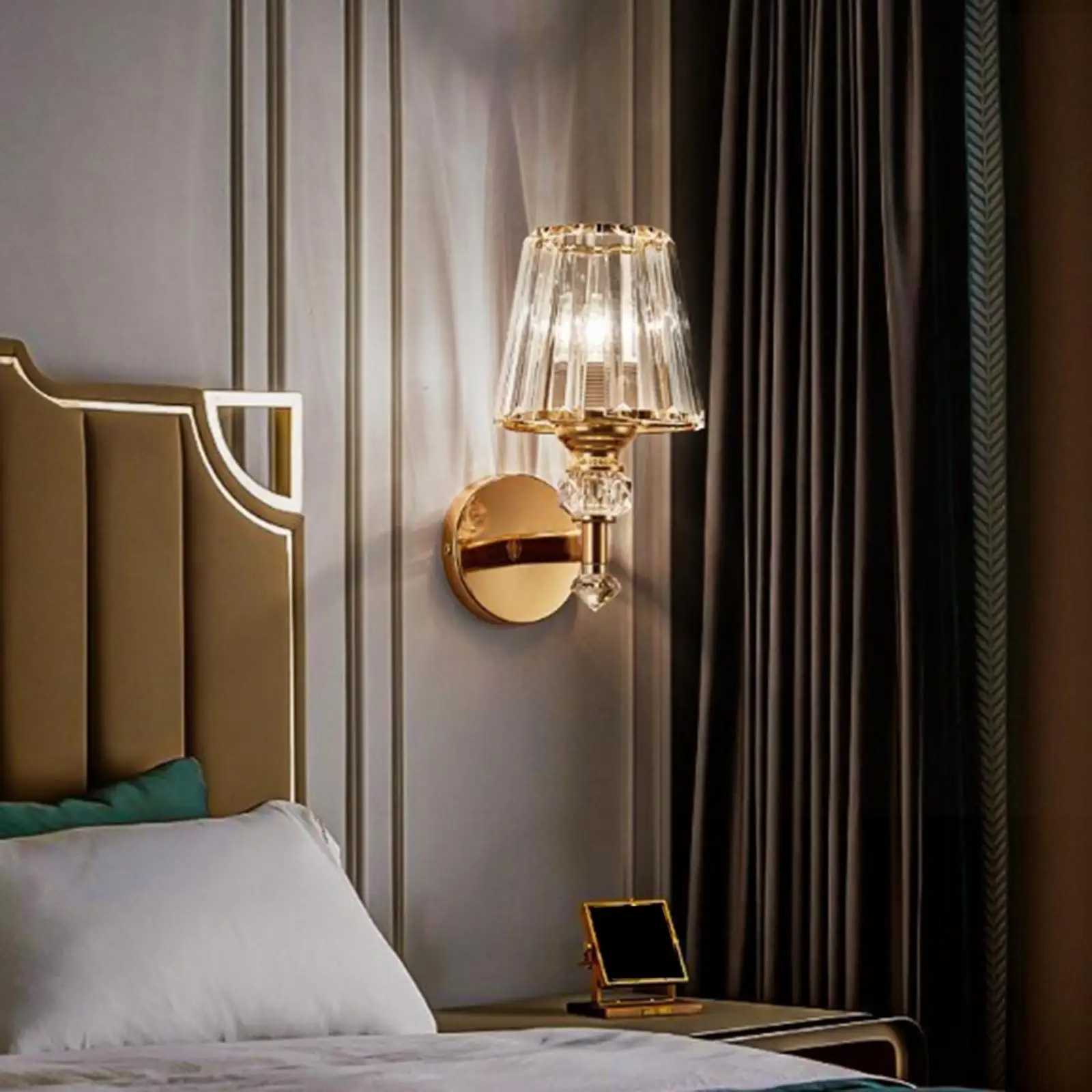 Industrial Wall Mounted Light Fixture Nordic Style Crystal Lamp for Bedroom Hallway Indoor Decor