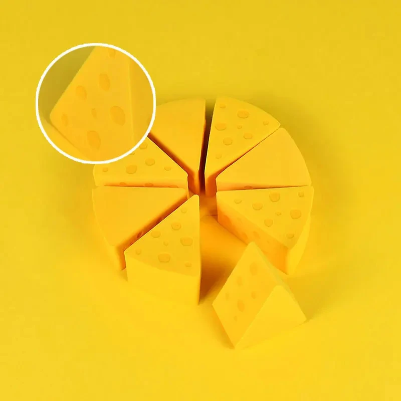 Soft Cheese Puff Maquiagem Esponja, Triângulo Fan Tool, Ferramenta de beleza, Smooth Blenty, Maquiagem úmida e seca, Possua sua etiqueta, Logotipo personalizado