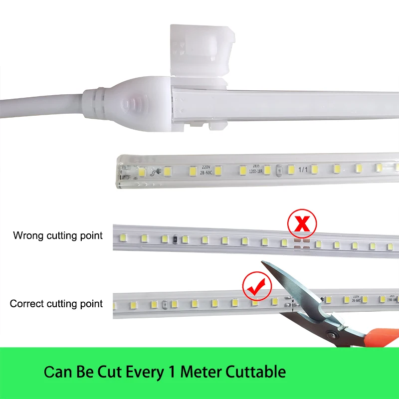 LED Strip Lights 220V Waterproof Led Tape 1M 3M 5M 10M 15M Warm White Led Flexible Light Outdoor Garden Lighting