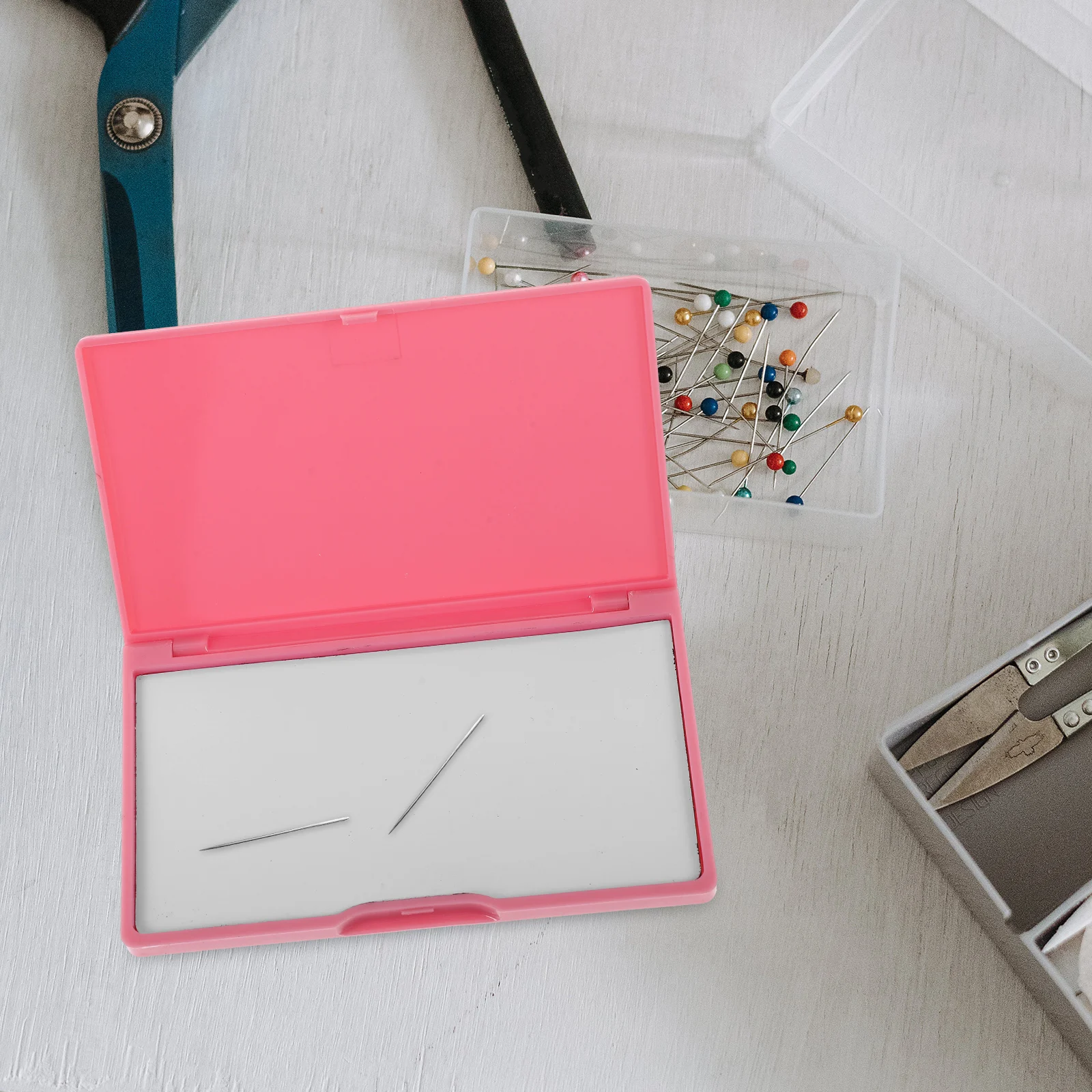 

Creative Square Magnetic Sewing Needle Storage Box Pin Holder Organizer For Cross Stitch Portable Pvc Durable 2 Colors Home
