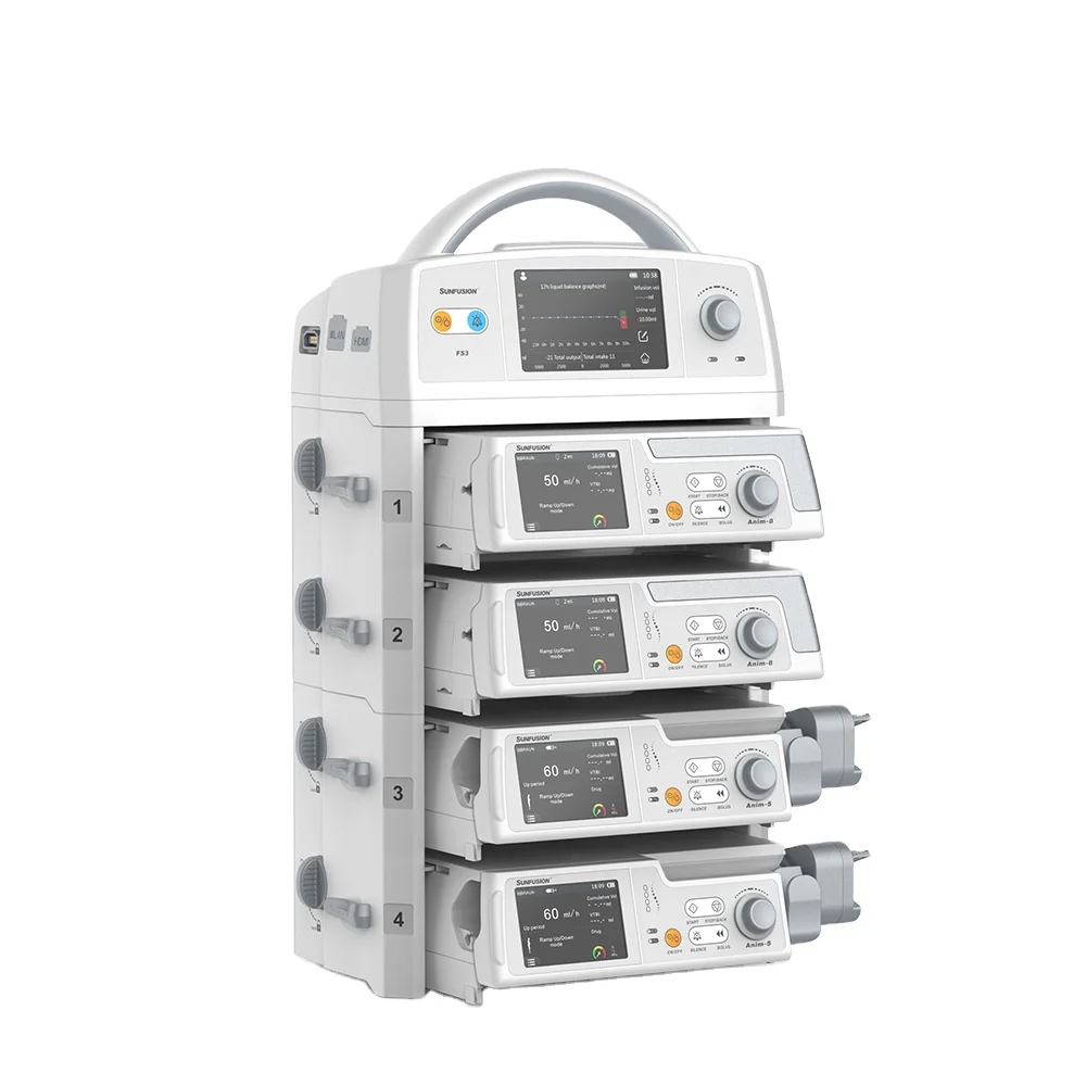 infusion dock station with capacity of 4 to 12 channel syringe infusion pumps applied in operation room