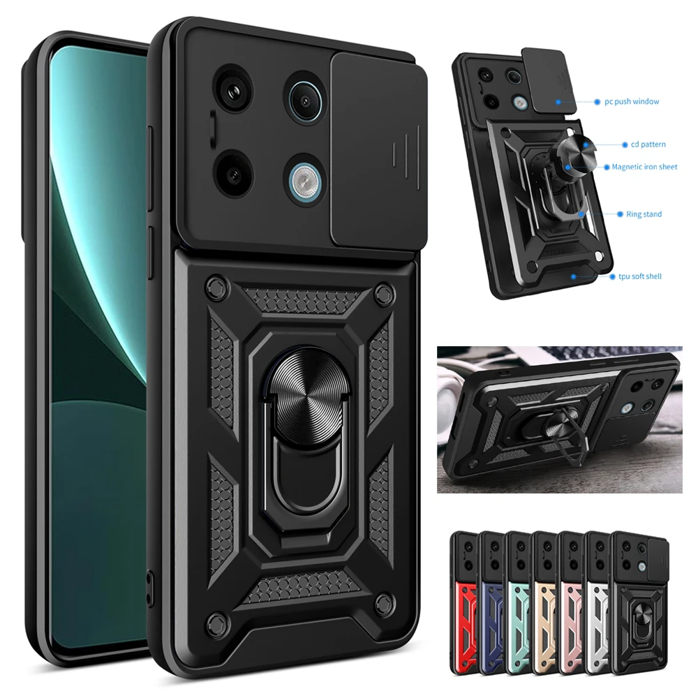 Slide Kamera Objektiv Schutz Ring Fall Für Redmi Hinweis 14 13 12 11 10 9 Pro Plus 11s 12s 4G 5G Military Grade Stoßstangen Rüstung Abdeckung