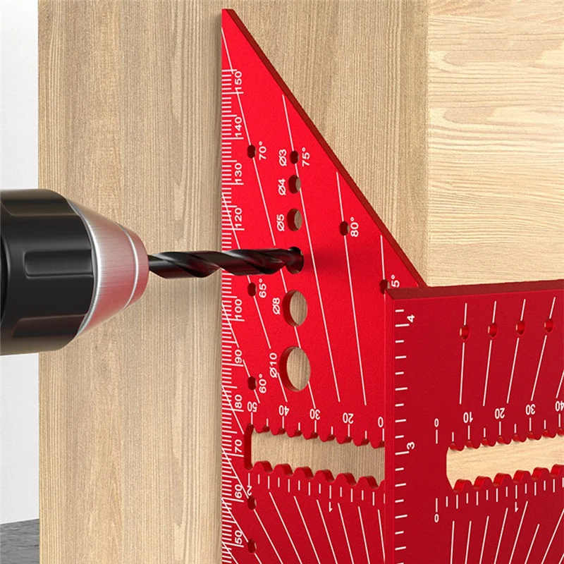 A44F-Multi-Angle Measuring Ruler And Slide Ruler,45/90Degree Angle Gauge Protractors,Woodworking Carpenter Square Tool Set