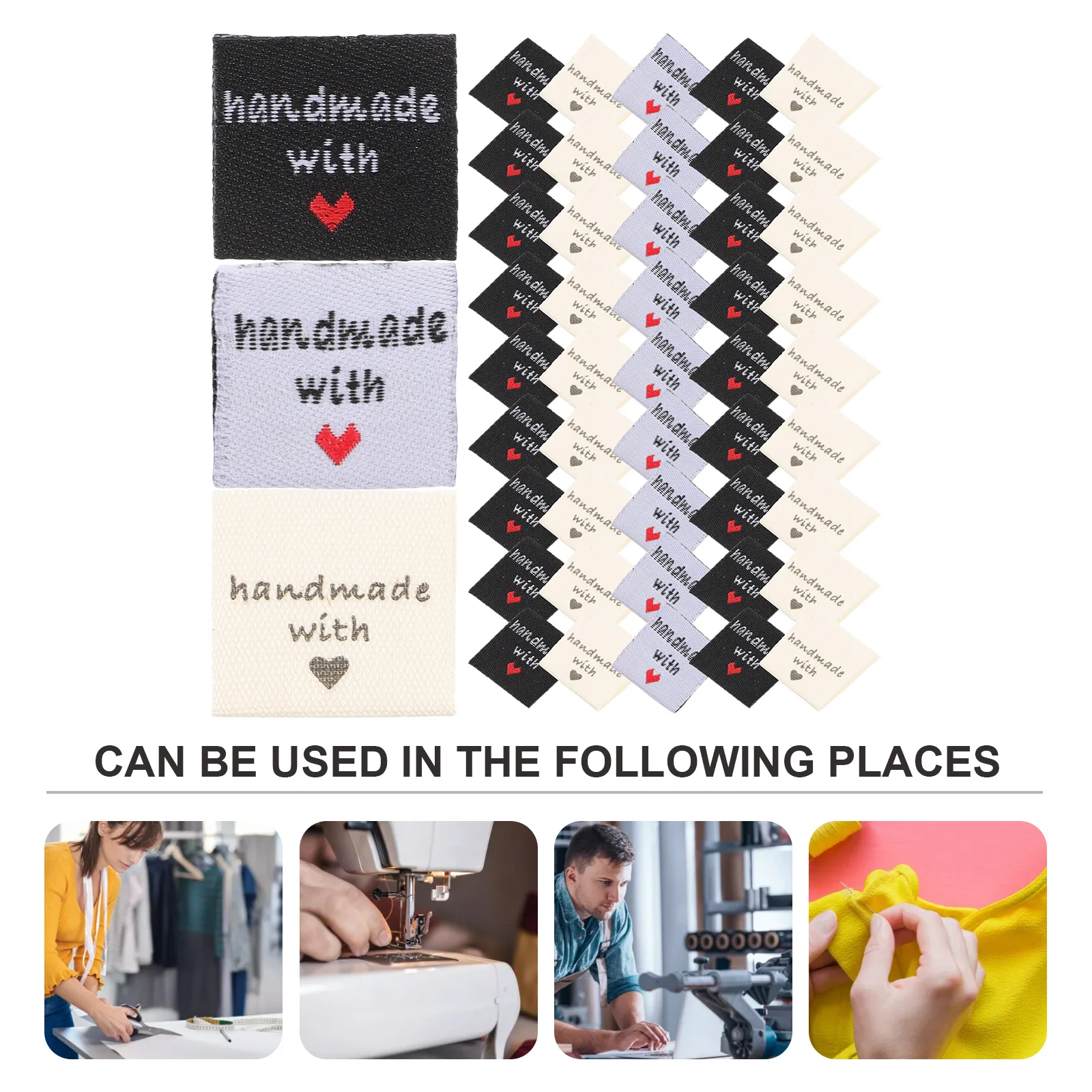

150Pcs Clothing Collar Labels DIY Tags for Clothes Handmade Sewing Label Custom Name Apparel Tag Custom Name Tags