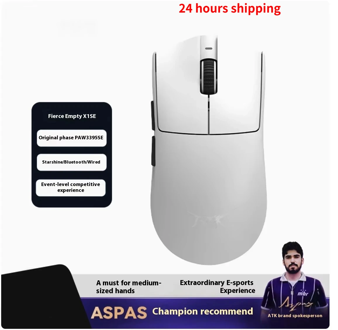 ATK Blazing Sky X1 8K Mouse Wireless  Low Latency FPS Three Mode Game Mouse Lightweight E-sports Custom PC Gaming Accessories