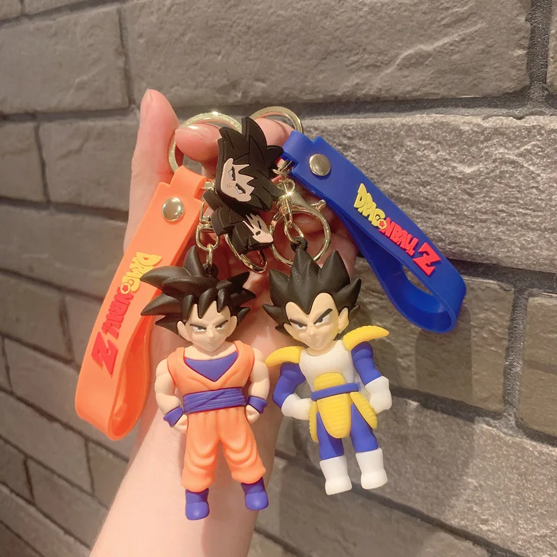 Anime Figures Dragon Ball Z Son Goku Keychain Super Saiyan Piccolo Vegeta Broli Raditz Action  Key Chain Keyring Bag Pendant Toy