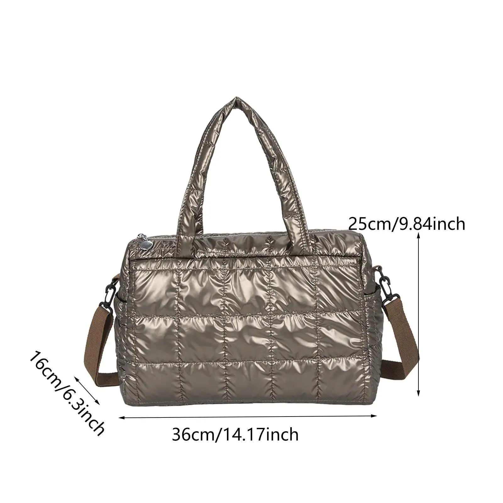 Puffer Crossbody Bag for Women Medium Size Lady Shopping Bag Shoulder Bag