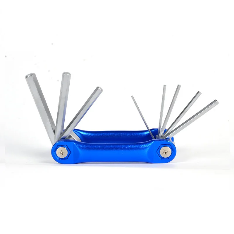 8-1 Folding Hex Wrench Set - Durable Steel Allen Spanners, Metric Sizes 1.5Mm-8Mm, Blue & Silvery