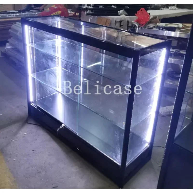 (customized)Shop Furniture Design Smoke Shop Display Show with Sliding Door Retail Show