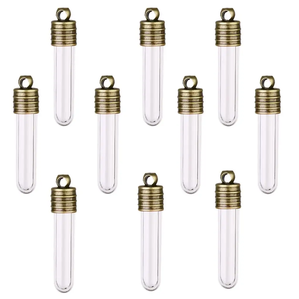 مجموعة المعلقات على شكل قارورة زجاجية صغيرة مع سدادات مطاطية هدية لصنع المجوهرات بنفسك وسحر الديكور #3