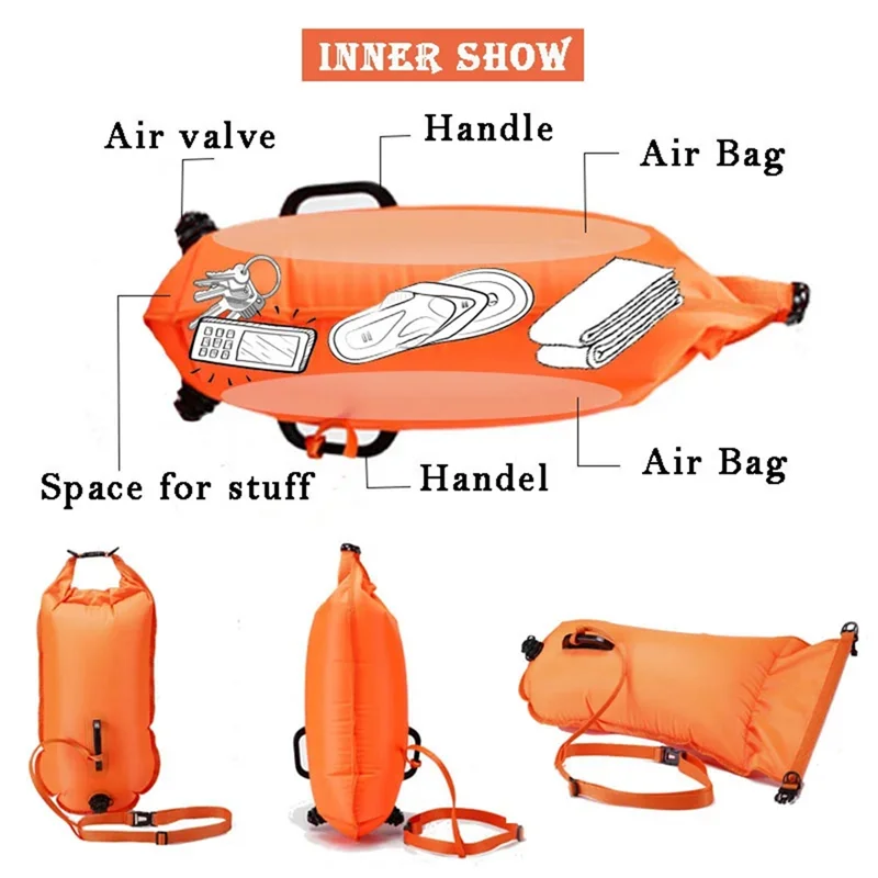 

B48B-Swimming Buoy Safety Buoy Air Dry Bag Inflatable Float Bag Lifesaving Buoy Suitable For Buoy Swimming