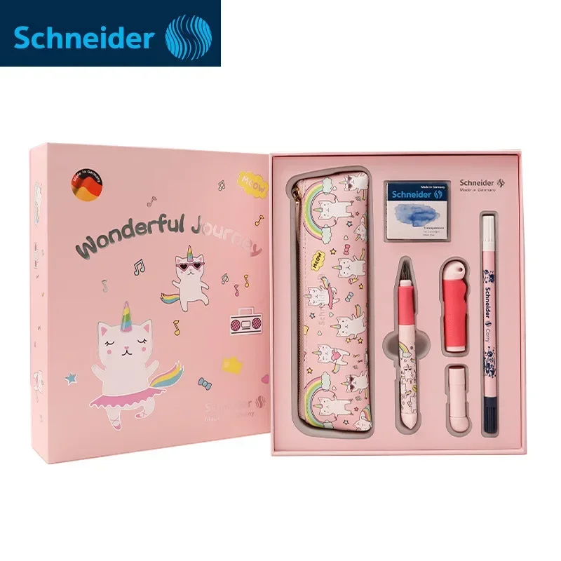 1 Set Schneider Fountain Pen EF 0.35mm Fine Point Metal Lraurita Tip Children's Growth Gift Set School Supplie Cute Stationery